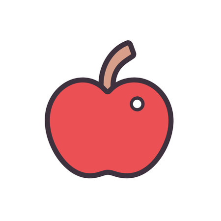 red apple icon minimalist vector illustrationのイラスト素材