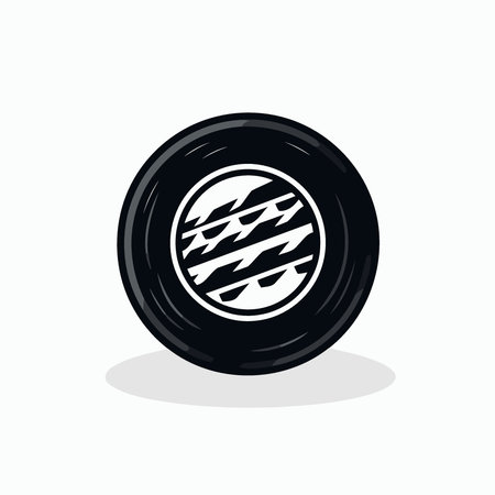 tire icon with tire mark inside minimalist vector illustrationのイラスト素材