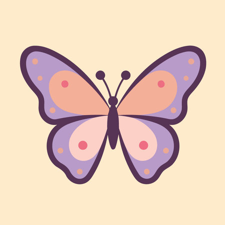 colorful butterfly or moth minimalist vector illustrationのイラスト素材