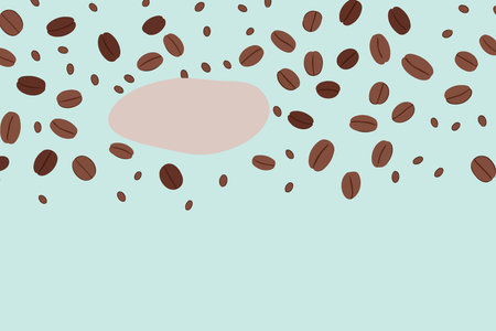 background with coffee beans minimalist vector illustrationのイラスト素材