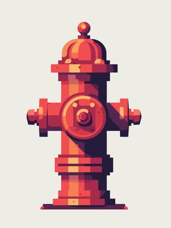 red fire hydrant object minimalistic vector illustrationのイラスト素材