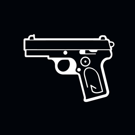 short gun pistol minimalistic vector illustrationのイラスト素材