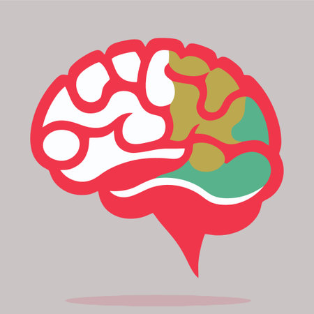 color human brain logo minimalist vector illustration