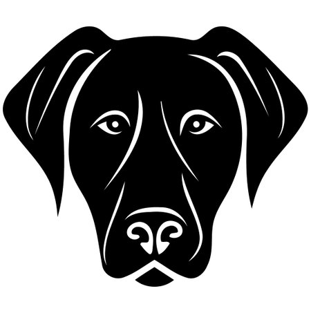 dog domestic animal head minimalist vector illustrationのイラスト素材