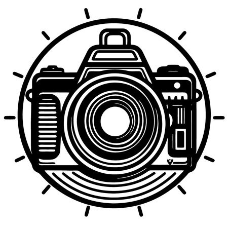 modern photographic camera object logo minimalist vector illustrationのイラスト素材