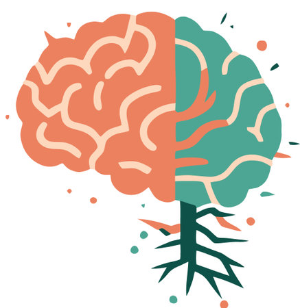 color human brain logo minimalist vector illustrationのイラスト素材