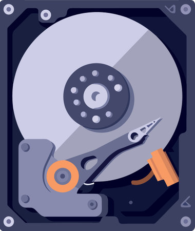 open modern hard drive minimalist vector illustration
