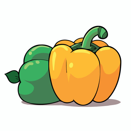 bell pepper food fruit isolated minimalistic vector illustrationのイラスト素材