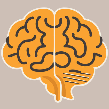 human brain nervous system logo minimalist vector illustrationのイラスト素材