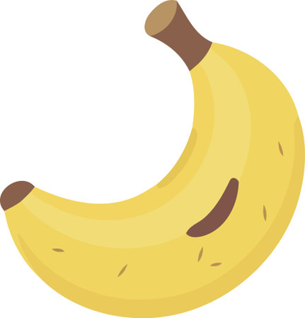 yellow banana fruit isolated minimalistic vector illustrationのイラスト素材