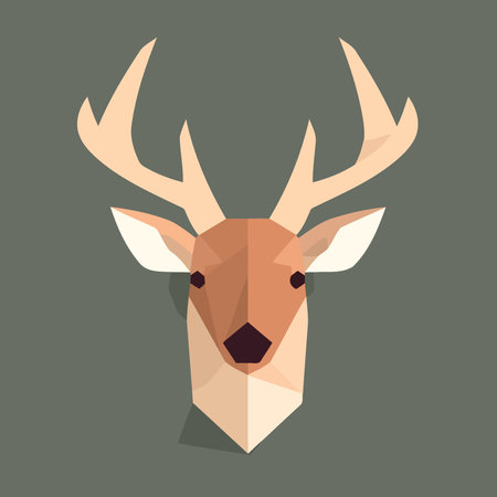 deer animal head logo minimalistic vector illustrationのイラスト素材