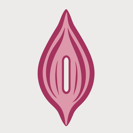 female vulva icon logo for gynecological health theme minimal vector illustrationのイラスト素材