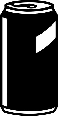 drink can in black and white minimalistic vector illustrationのイラスト素材