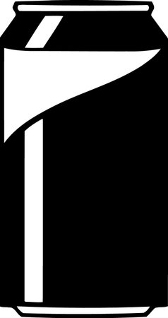 drink can in black and white minimalistic vector illustrationのイラスト素材