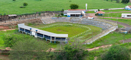 Itaja, Goias, Brazil - 04 13 2024: aerial image of the Itaja Rural Union panoramaのeditorial素材