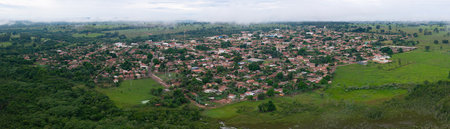 Itaja, Goias, Brazil - 04 13 2024: Aerial image of the city Itaja Goias at day