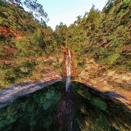 Cassilandia, Mato Grosso do Sul, Brazil - 04 05 2024. Drone aerial panoramic composition showing...