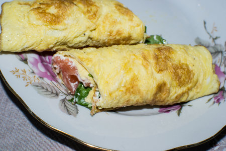 pancake with fish meal prepared snack gourmet people