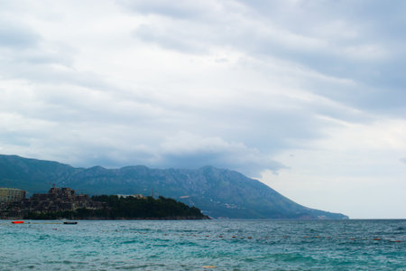 montenegro  sea water travel buildings house  treeの写真素材