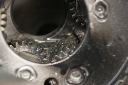 a mechanical robot moves filming closeup industry