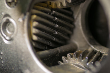 a mechanical robot moves filming closeup industry