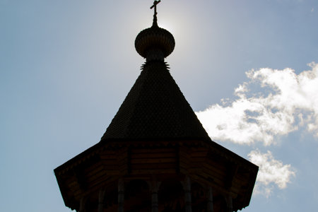 wooden Church with a lot of crosses and Kupalov wood