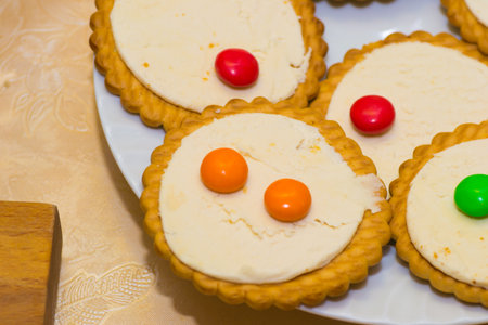 cookies eye monster for Halloween dessert for the holidayの写真素材