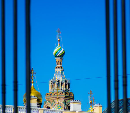 the Cathedral of the Savior on blood in St. Petersburgの写真素材