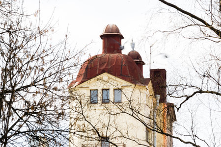 the building has captured a beautiful dayの写真素材