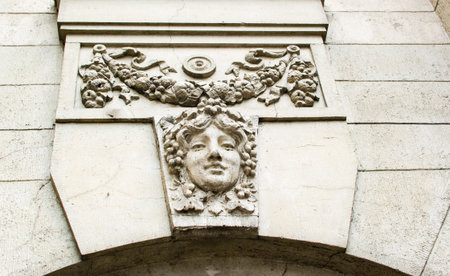 the face of the monument a beautiful day capturedの写真素材