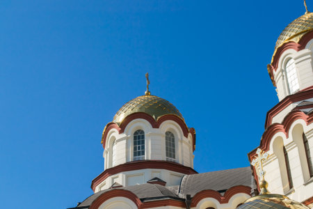 the monastery Church close-up in Abkhazia in the summer
