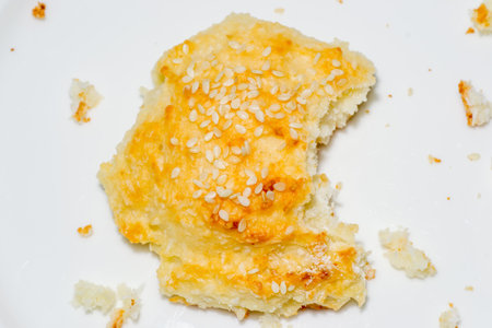 cookies coconut on wooden background for a holidayの写真素材