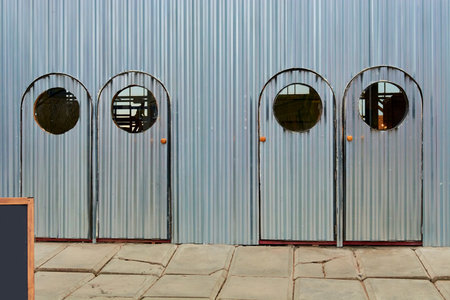 iron door from the institution to enterの写真素材