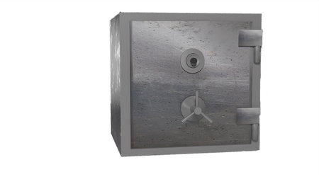 safe on white background 3D renderingの写真素材
