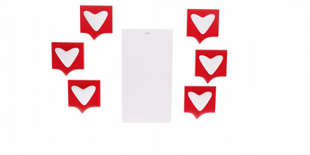 red heart and one PHONE 3D renderingの写真素材