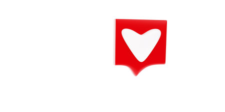 red heart 3D rendering on white backgroundの写真素材