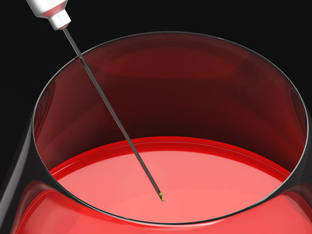 poisoned red wine through 3D renderingの写真素材