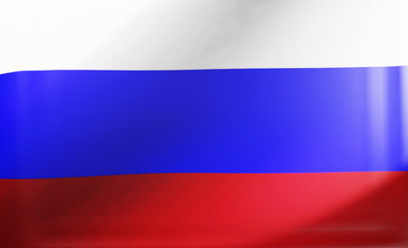 3D rendering flag of Russia waving in the windの写真素材