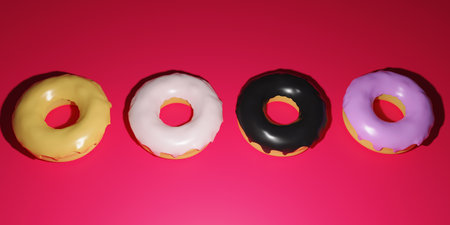 donut 3D rendering which is loved by Americans is made on