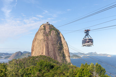 Rio de Janeiro, Brazil - April 10, 2015: Sugar Loaf mountain in Rio de Janeiro, Brazil, view from the topのeditorial素材