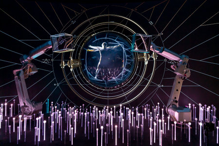 Dubai, UAE - November 15, 2021: Futuristic display at Russian pavilion at Expo2020のeditorial素材