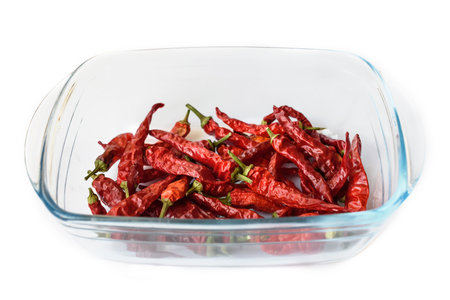 Red chili pepper isolated on a white background.の写真素材