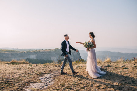 Wedding in the mountains Mangup in Crimeaの写真素材