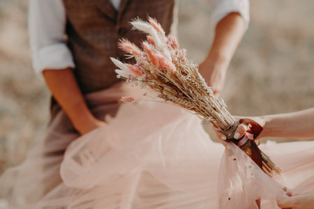 bouquet in the hands of the brideの写真素材