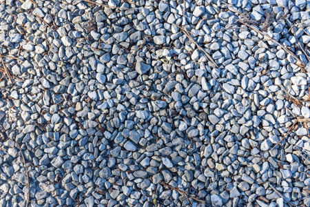 Background Pattern, Naturally Polished Background Of Gray Pebbles.