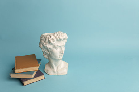 Composition with vintage old hardback books. Book stacking. back to school. education background.の写真素材