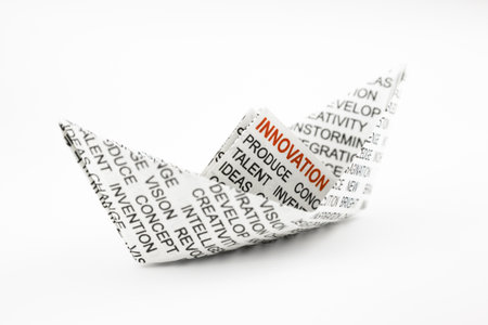 origami boat, innovation idea and business concept, innovation idea and business conceptの写真素材
