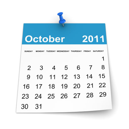 Calendar 2011 - Octoberの写真素材