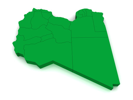 3D Map of Libyaの写真素材