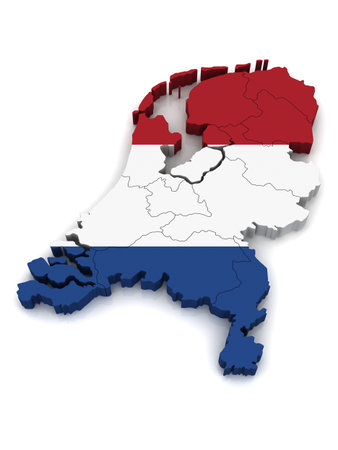 3D Map of Netherlandsの写真素材